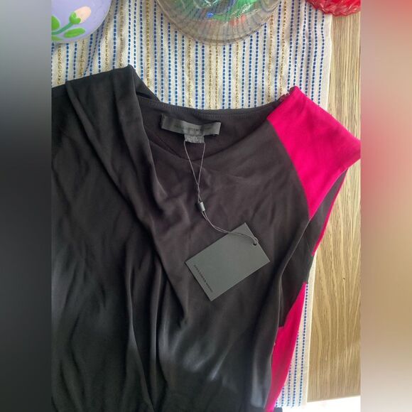 ALEXANDER WANG MIDI DRESS Black/pink Viscose Sleeveless Sz 4 NWT - Picture 5 of 16